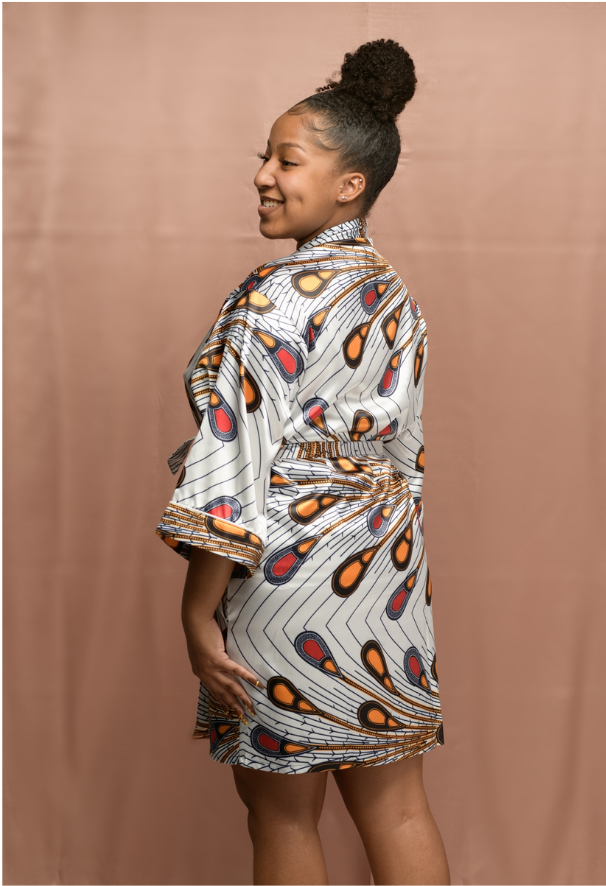 Ga Robe - African Print Satin Robe